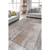 Çam Halı Çam Halı Siesta Patchwork 32-458 Etnik Eskitme Desenli Dokuma Tabanlı Yıkanabilir Şönil Salon ve Oda