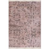 Çam Halı Crea Decolux Vena 8011 Bej Özel Kaymaz Tabanlı Pamuk Dokuma Kilim