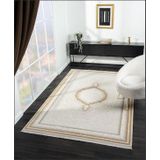 Çam Halı Crown FL001S Krem Gold Klasik Desen Salon Halısı