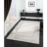 Çam Halı Crown FL003A Krem Gri Modern Desen Salon Halısı