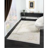 Çam Halı Crown FL004S Krem Gold Modern Desen Salon Halısı