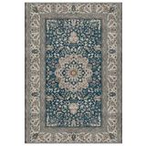 Çam Halı Dream 32-026 Etnik Eskitme Desenli Dokuma Tabanlı Yıkanabilir Şönil Salon ve Oda Halısı, Lacivert 4, 160 x 230