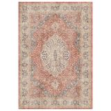 Çam Halı Dream 32-034 Etnik Eskitme Desenli Dokuma Tabanlı Yıkanabilir Şönil Salon ve Oda Halısı, Kiremit 2, 80 x 150