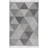 Çam Halı Enti Halı Bukle 1401 Gri Iskandinav Desenli Makine Halısı, Gri, 80 x 150