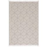 Çam Halı Enti Halı Bukle 1407 Beyaz Iskandinav Desenli Makine Halısı, Beyaz, 80 x 150