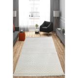 Çam Halı Enti Halı Polo 7802 Krem Iskandinav Desenli Renkli Makine Halısı, Krem, 100 x 200