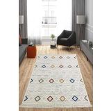 Çam Halı Enti Halı Polo 7805 Multi Iskandinav Desenli Renkli Makine Halısı, Multi 4, 80 x 150