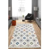 Çam Halı Enti Halı Polo 7806 Multi Iskandinav Desenli Renkli Makine Halısı, Multi 5, 160 x 230