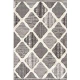 Çam Halı Enti Halı Step 2202 Gri Iskandinav Desenli Makine Halısı, Gri, 200 x 290