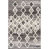 Çam Halı Enti Halı Step 2206 Gri Iskandinav Desenli Makine Halısı, Gri, 80 x 300