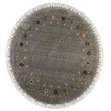 Çam Halı Funky 804 Gri Daire Yün ve Bambu ile Özel Tezgahlarda Üretilen Otantik Desenli El Emeği Modern Uşak Halısı