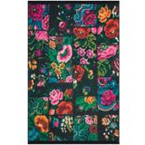 Çam Halı Gloria TD3251 Siyah Karabağ Patchwork Desen Dokuma Saçaklı Kilim