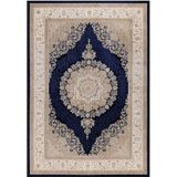 Çam Halı Gloria TD328 Lacivert Klasik Desen Dokuma Saçaklı Kilim