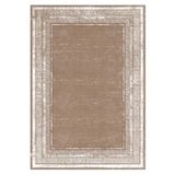Çam Halı Gloria TD67304 Bej Art Deco Versace Desen Dokuma Saçaklı Kilim