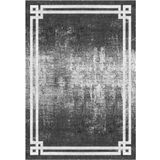 Çam Halı Gloria TD713 Antrasit Mavi Art Deco Modern Desen Dokuma Saçaklı Kilim