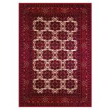 Çam Halı Gloria TD722 Bordo Afgan Desen Dokuma Saçaklı Kilim