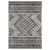 Çam Halı Gloria TD79102 Gri Etnik Desen Dokuma Saçaklı Kilim