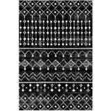 Çam Halı Gloria TD86201 Siyah İskandinav Tarzı Dokuma Saçaklı Kilim