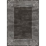 Çam Halı Gloria TD954 Siyah Art Deco Modern Desen Dokuma Saçaklı Kilim