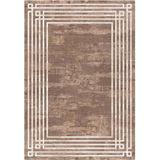 Çam Halı Gloria TD95401 Kahverengi Art Deco Modern Desen Dokuma Saçaklı Kilim