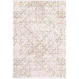 Çam Halı Lizbon 4505 Vizon 100x300 cm Enti Halı Modern Eskitme Desenli Makine Halısı