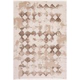 Çam Halı Lizbon 4507 Vizon 80x150 cm Enti Halı Modern Eskitme Desenli Makine Halısı