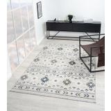 Çam Halı London LY001G Gri Lacivert Otantik Desen Salon Halısı