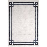 Çam Halı Miras 6810 Gri Mavi Modern Desenli Makine Halısı, Mavi, 80 x 150