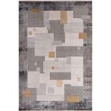 Çam Halı Naturel 1709 Gri Sarı 80x150 cm Romans Halı Modern Eskitme Desenli Makine Halısı