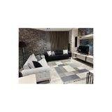 Çam Halı Side 1403 Gri Mavi İskandinav Desenli Koridor Halısı Kesme Yolluk Mutfak Halısı Modern Salo, Gri 3, 100 x 300