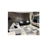 Çam Halı Side 1403 Gri Mavi İskandinav Desenli Koridor Halısı Kesme Yolluk Mutfak Halısı Modern Salo, Gri 3, 80 x 400