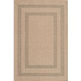 ÇAM Halı SİDNEY 9101 Bej Yeşil Modern Jüt Desen Makine Halısı, Bej, 160 x 230