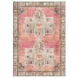 Çam Halı Siesta Etnik 32-563 Etnik Eskitme Desenli Dokuma Tabanlı Yıkanabilir Şönil Salon ve Oda Hal, Multi, 75 x 150
