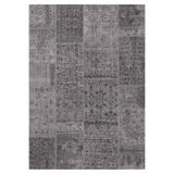 Çam Halı Siesta Patchwork 32-463 Etnik Eskitme Desenli Dokuma Tabanlı Yıkanabilir Şönil Salon ve Oda, Koyu Gri, 150 x 230