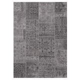 Çam Halı Siesta Patchwork 32-463 Etnik Eskitme Desenli Dokuma Tabanlı Yıkanabilir Şönil Salon ve Oda, Koyu Gri, 75 x 150