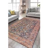 Çam Halı Siesta Vintage 32-041 Etnik Eskitme Desenli Dokuma Tabanlı Yıkanabilir Şönil Salon ve Oda H, Multi, 190 x 290