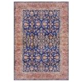 Çam Halı Siesta Vintage 32-041 Lacivert Etnik Eskitme Desenli Dokuma Tabanlı Yıkanabilir Şönil Salon, Lacivert 2, 115 x 170