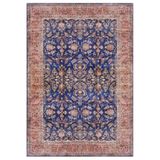 Çam Halı Siesta Vintage 32-041 Lacivert Etnik Eskitme Desenli Dokuma Tabanlı Yıkanabilir Şönil Salon, Lacivert 2, 130 x 190