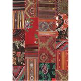 Çam Halı Siesta Vintage 32-159 Etnik Eskitme Patchwork Desenli Dokuma Tabanlı Yıkanabilir Şönil Salon ve Oda Halısı