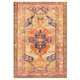 Çam Halı Siesta Vintage 32-352 Etnik Eskitme Desenli Dokuma Tabanlı Yıkanabilir Şönil Salon ve Oda H, Lacivert 3, 150 x 230