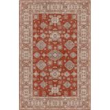 Çam Halı Siesta Vintage 32-542 Etnik Eskitme Desenli Dokuma Tabanlı Yıkanabilir Şönil Salon ve Oda H, Kiremit, 190 x 290