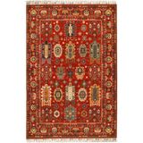 Çam Halı Sultani 807 Kırmızı Yün ve Bambu ile Özel Tezgahlarda Üretilen Otantik Desenli El Emeği Modern Uşak Halısı