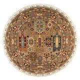 Çam Halı Sultani 807 Vizon Daire Yün ve Bambu ile Özel Tezgahlarda Üretilen Otantik Desenli El Emeği Modern Uşak Halısı