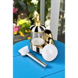 Cam Hazneli Porselen Mutfak Set Sıvı Sabunluk Çizgili 350ml 40099