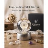 Cam Hologram LED Işıklı Küre, Sevgiliye ve Doğum Gününe Özel Hediyelik Dekoratif Kristal Küre, RGB Lamba (Karahindiba)