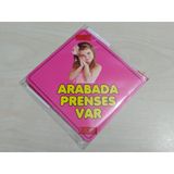 Cam Icı Sarı Dekor Plaka Kare Arabada Prenses Var (11X11cm) Yapıstırmalı (Dekor Levha) Sarı Plaka