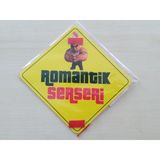 Cam Icı Sarı Dekor Plaka Kare Romantık Serserı (11X11cm) Yapıstırmalı (Dekor Levha) Sarı Plaka