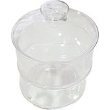 Cam Kavanoz 2 Katlı Büyük Cam 23 x 15 x 9 cm Düz Şeffaf Kapaklı