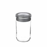 Cam Kavanoz, Cam Saklama Kabı, Sızdırmaz Kaplar (Gri, 660 ml)