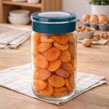 Cam Kavanoz, Cam Saklama Kabı, Sızdırmaz Kaplar (Lacivert, 1000 ml)